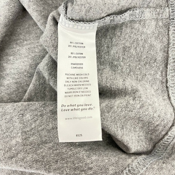 Life Is Good Crusher Tee Born To Ride Gray Heather Cotton Crewneck Mens Medium - Picture 11 of 11